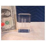 3" Glass TWIN TOWERS Paperweight SunCatcher