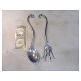 Funky Aluminum 13" Curved Fork/Spoon Serve SET