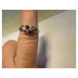 .925 Silver sz7.25 Ring w/ Purple Stone