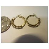 10kt Gold & DiamondCluster Loop Earrings 2.8g