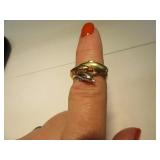 10kt Gold sz7 Ring w/ 3Dolphins Swimming 3.4g