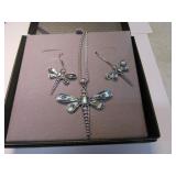 3pc .925 Sterling Silver DRAGONFLY Jewelry SET