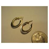 14kt Gold Loop 2tone Earrings 2.4g