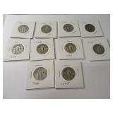 Lot (10) Silver Walking Quarters in sleeves