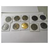 Lot (10) asst Eisenhower Dollars sleeved