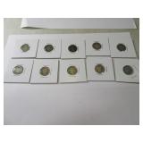 Lot (10) Barber Silver Dimes in sleeves