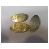 Lot (3) RR Flattened Silver Dimes