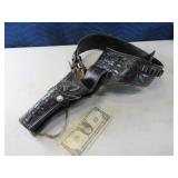 Leather Gun Belt w/ Holster and Ammo Holder Inlaid