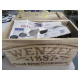 WENZEL Cast Iron Cookware SET in Wood Box EXC