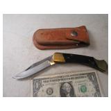 9" Folding Single Blade Hunting Knife and Sheath