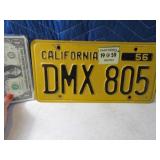 1956 California License Plate