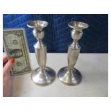 Pair Wtd STERLING SILVER 7.5" Candle Sticks