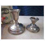 Lot (2) Wgtd Sterling Silver Candle Holders
