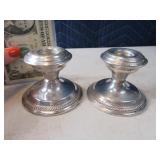 Pair Weighted Sterling Silver Candle Holders