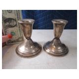 Pair Weighted Sterling Silver Candle Holders