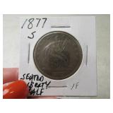 1877s Seated Liberty Half Dollar Silver Coin