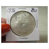 1896 Morgan Silver Dollar Coin BU Beautiful