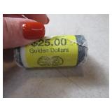 Unopened $25 Golden Roll $1 Sacagawea Dollars