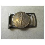 Money Clip w/ Silver 1945 Walking LIberty 1/2 Dolr