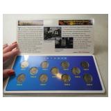 Complete Wartime Nickel US Coin Set cased