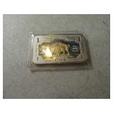 1oz Silver Ingot BUFFALO ONE CENT