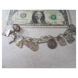 Sterling Silver "Historical Places" Charm Bracelet