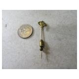 Antique 14kt Gold 2" Victorian Face Lapel Pin Jlry
