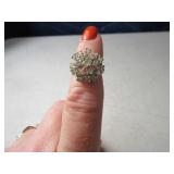18kt G.F. Costume sz5 Ring w/ Bling Front