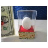 Hand Scrollled Real Egg Under Glass Chicken Cock