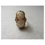 14kt Gold CAMEO Front sz3.75 Stunning Ring