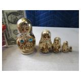Russian 5pc Wood Nesting Doll SET 3.5"