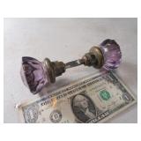 Antique Purple Glass Door Knob 2" EXC