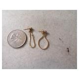 14kt Gold Thin Band 1pc Earrings 0.9g