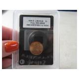 1948d Full Red Lincoln Penny Cent Cased