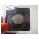 1887 Liberty Nickel in case