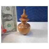 Unique Vtg 4" Wooden Perfume Bottle