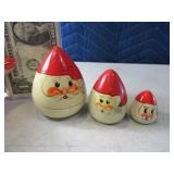 2" Santa Claus Wooden Nesting Doll Set