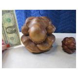 8" & 2" Man w/ Head in Crotch Wooden Figures