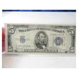 1934 Blue Seal $5 US Bill Currency