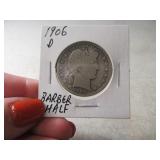1906d Silver Barber Half Dollar