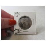 1907o Silver Barber Half Dollar Coin