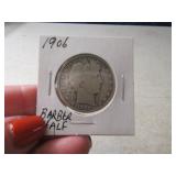 1906 Barber silver Half Dollar