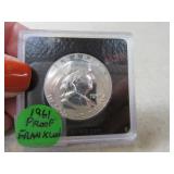 1961 Proof Franklin silver Half Dollar cased