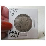 1915d Barber silver Half Dollar