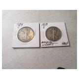 1929s&1934s Silver Walking Liberty Half Dollars