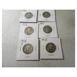 Lot (6) 1925-30 Silver Standing Liberty Quarters