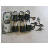 Lot (6) Padlocks "Keyed Alike"