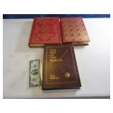 Lot (3) LeatherBound Books Wells~O