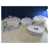 Lot (4) Nice CorningWare Casserole Cookware w/Lids