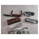 Lot (4) Asst Pocket~Belt Knives